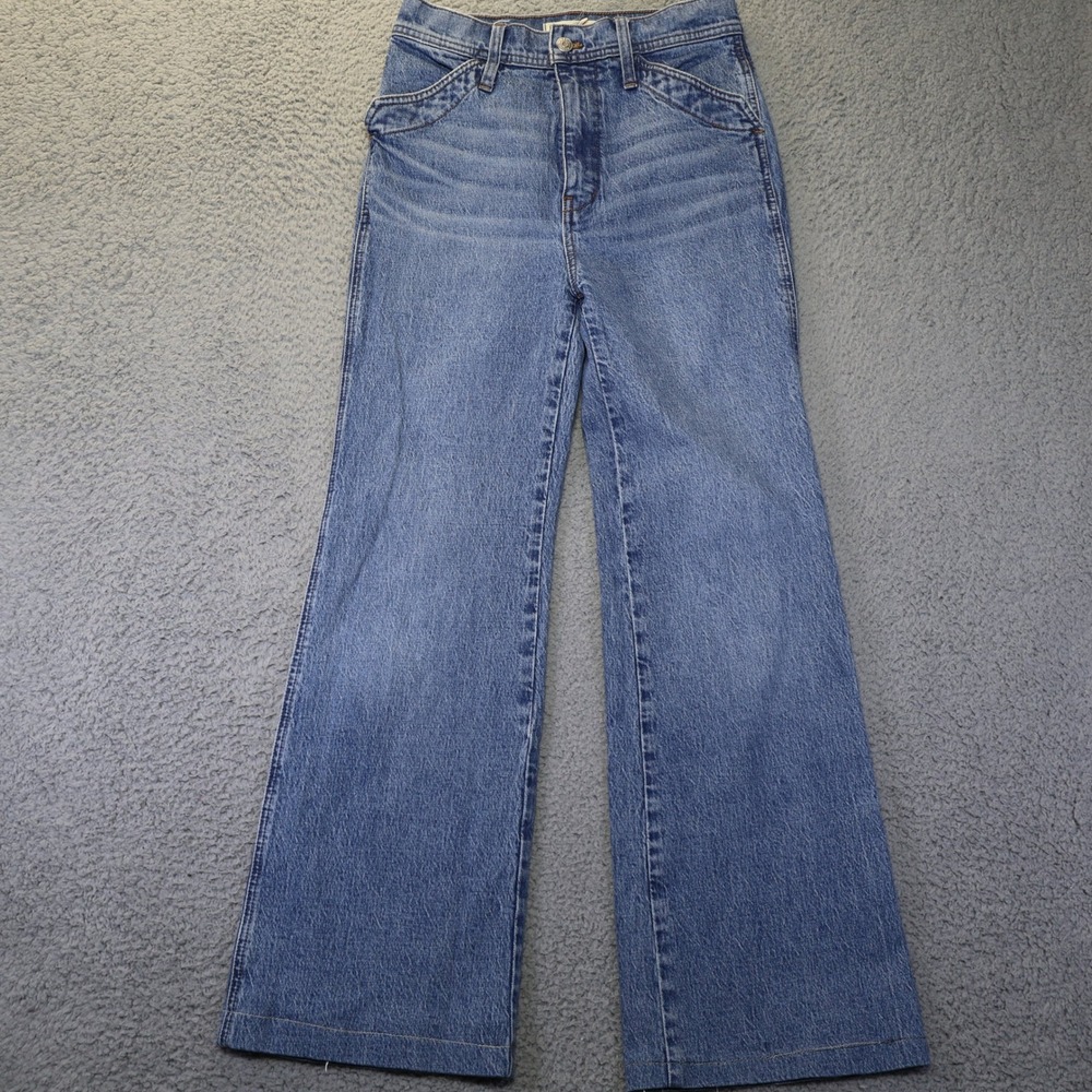 Madewell 11 High Rise Flare Jeans Size 25 Blue Denim Medium Wash Retro Style